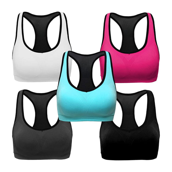 DxhmoneyHX Plus Size Strappy Sports Bra for Women Padded Racerback Athletic  Running Sports Bra Workout Tank Top Yoga Bra 